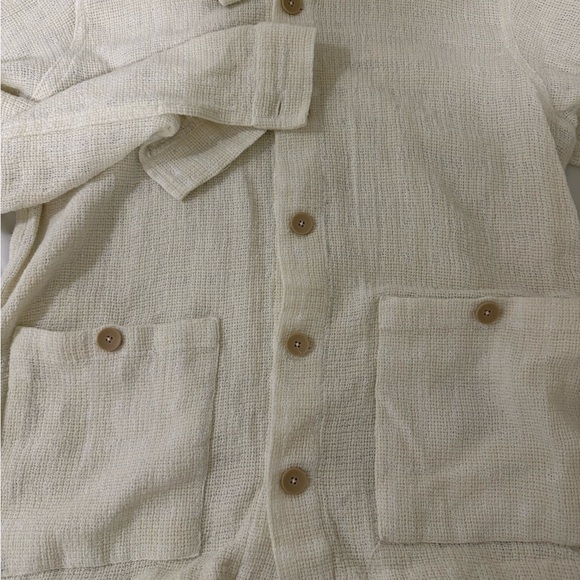 ZARA Textured Cream Button-Up Jacket - Picture 6 of 9